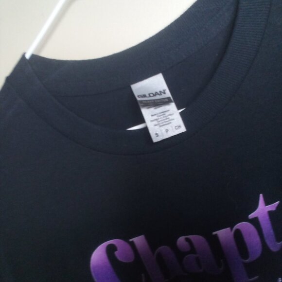 "50" Shirt Small "Chapter 50 Fabulous Since 1973" Black Purple - Picture 3 of 11